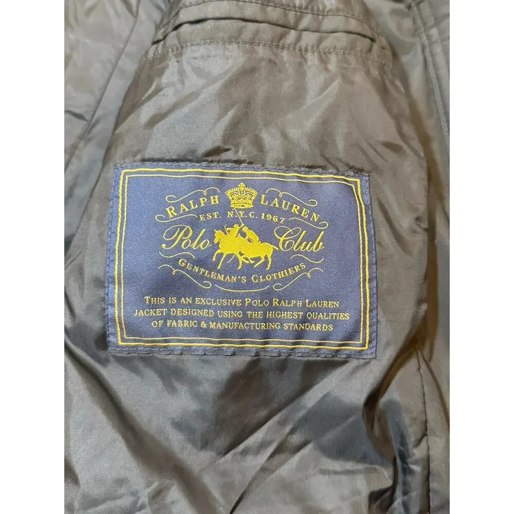 Polo Ralph Lauren Club Quilted Vest Mens Black Gold Hardware Sz XL